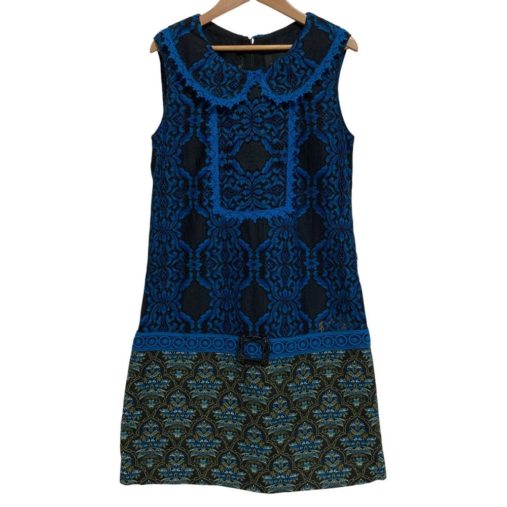 美品 ANNA SUI アナスイ クロシェレース ノースリーブ ワンピース