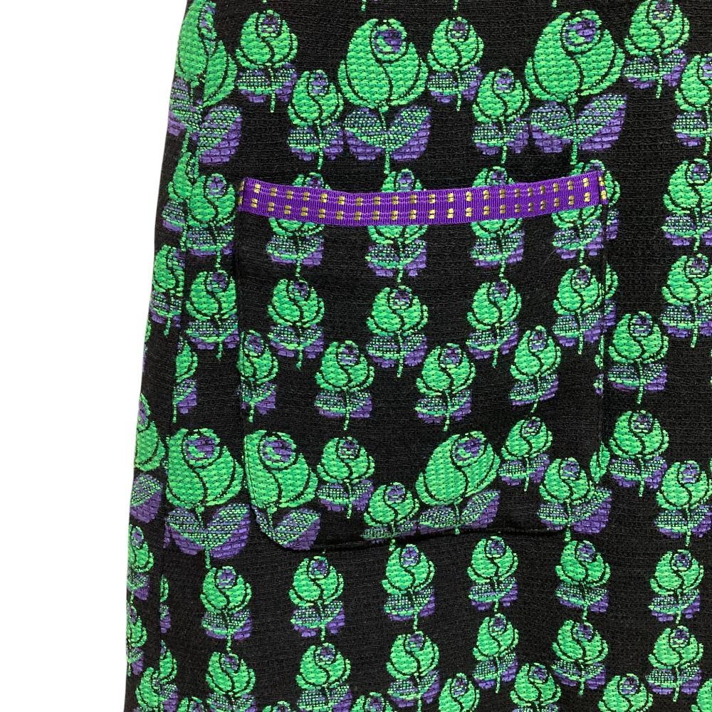 美品 ANNA SUI アナスイ フラワー ジャガード ノースリーブ ワンピース