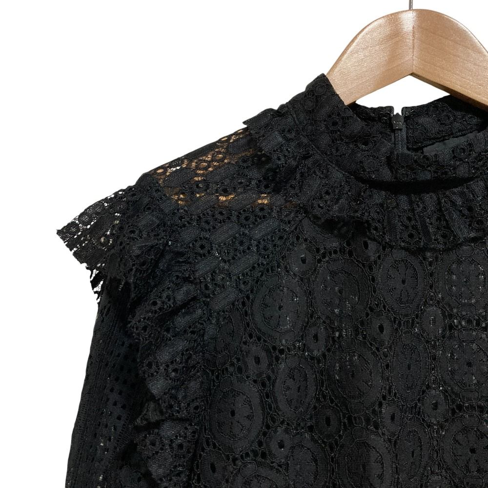 ANNA SUI アナスイ 黒レース 刺繍 ワンピース 美品 ANNA SUI アナスイ 長袖 レースワンピース サイズ2 ブラック