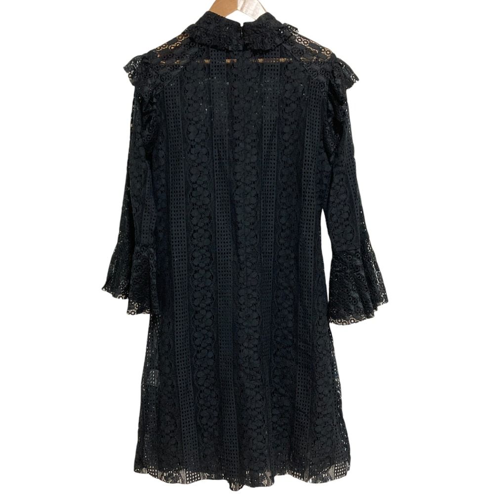 ANNA SUI アナスイ 黒レース 刺繍 ワンピース 美品 ANNA SUI アナスイ 長袖 レースワンピース サイズ2 ブラック