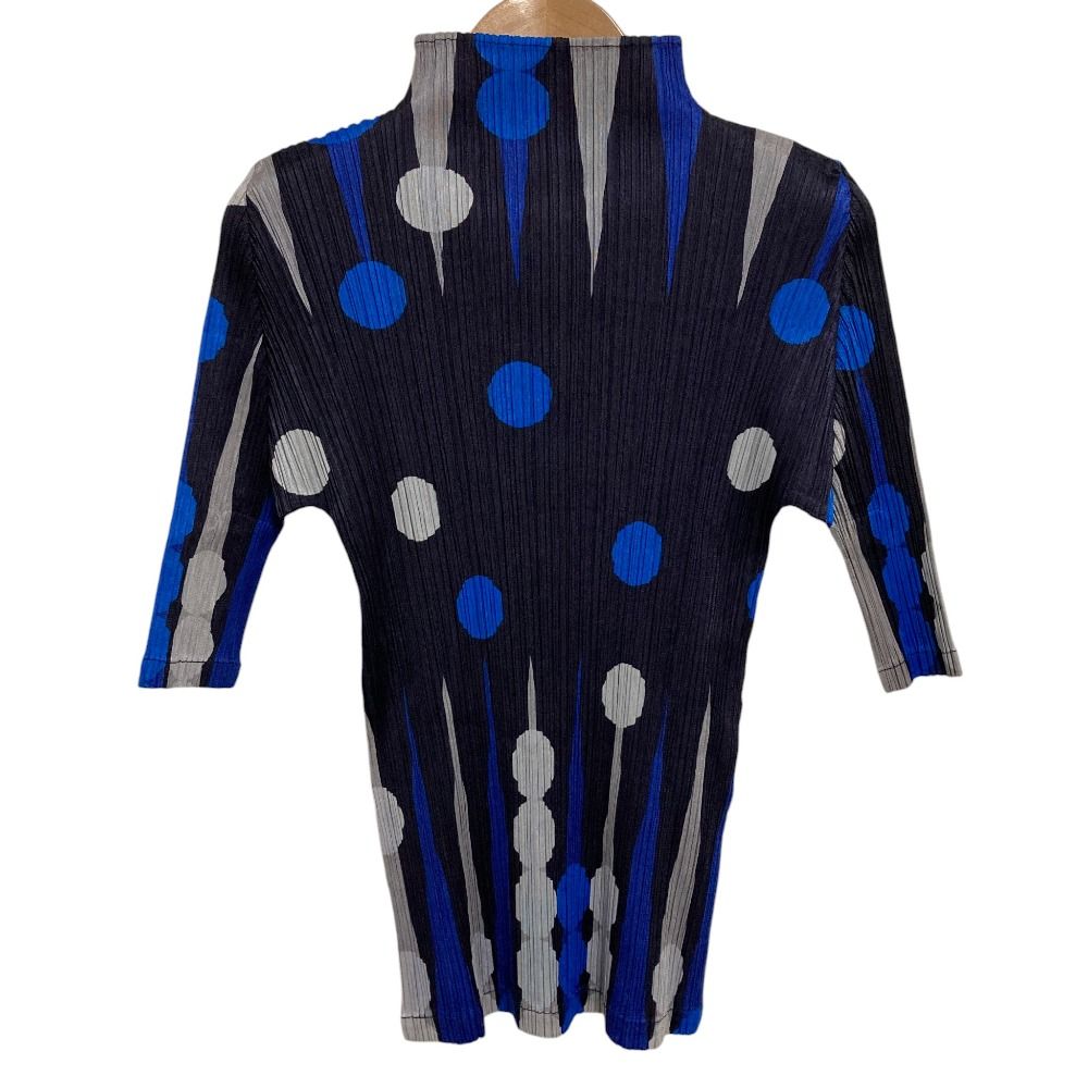 PLEATS PLEASE　カットソー　プリーツ　総柄　ブルー　３ 中古・古着通販】PLEATS PLEASE (プリーツプリーズ) カットワーク