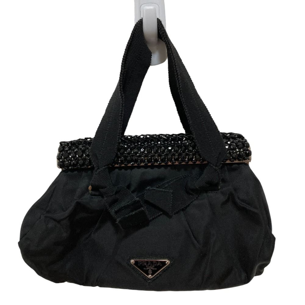 良品 PRADA プラダ トライアングルロゴプレート ビジュー ナイロン