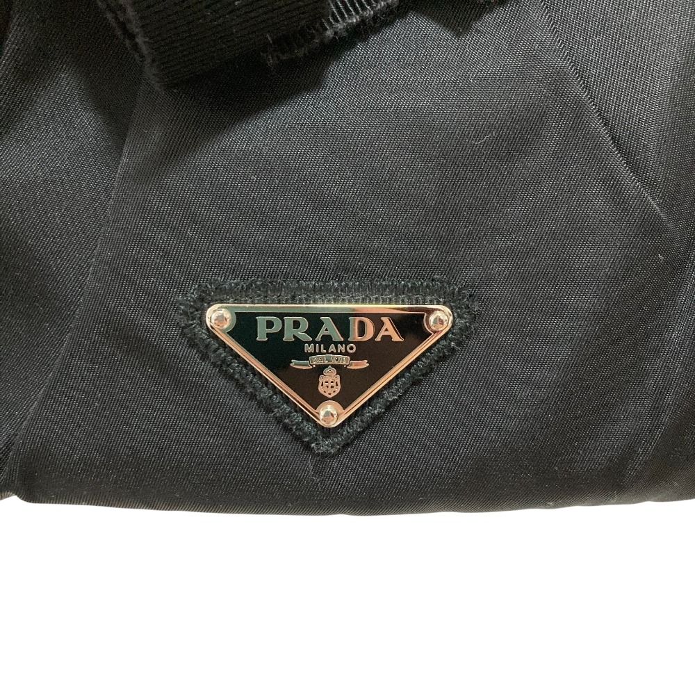 新品同様　プラダ　手袋　レディース　トライアングルプレート　bp15 PRADA（プラダ） 良品 トライアングルロゴプレート ビジュー ナイロン