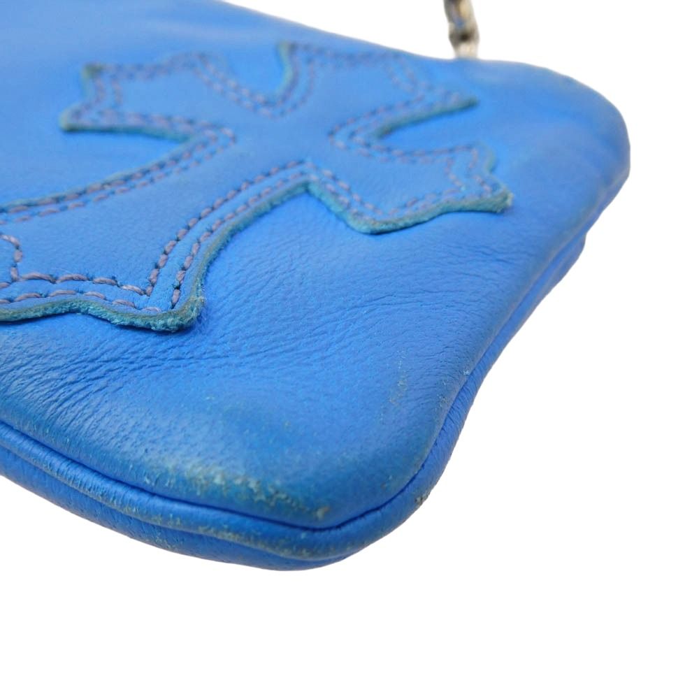 クロムハーツ ケース レザー ブルー×シルバー クロスパッチ ストラップ付 楽天市場】CHROME HEARTS クロムハーツ ポーチ スリークロスパッチ