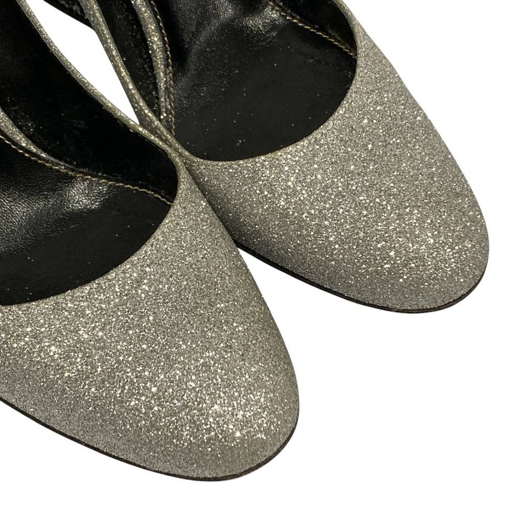 セルジオロッシ シルバー グリッターヒール セルジオロッシ スクエアトゥサンダル シルバーハイヒール35