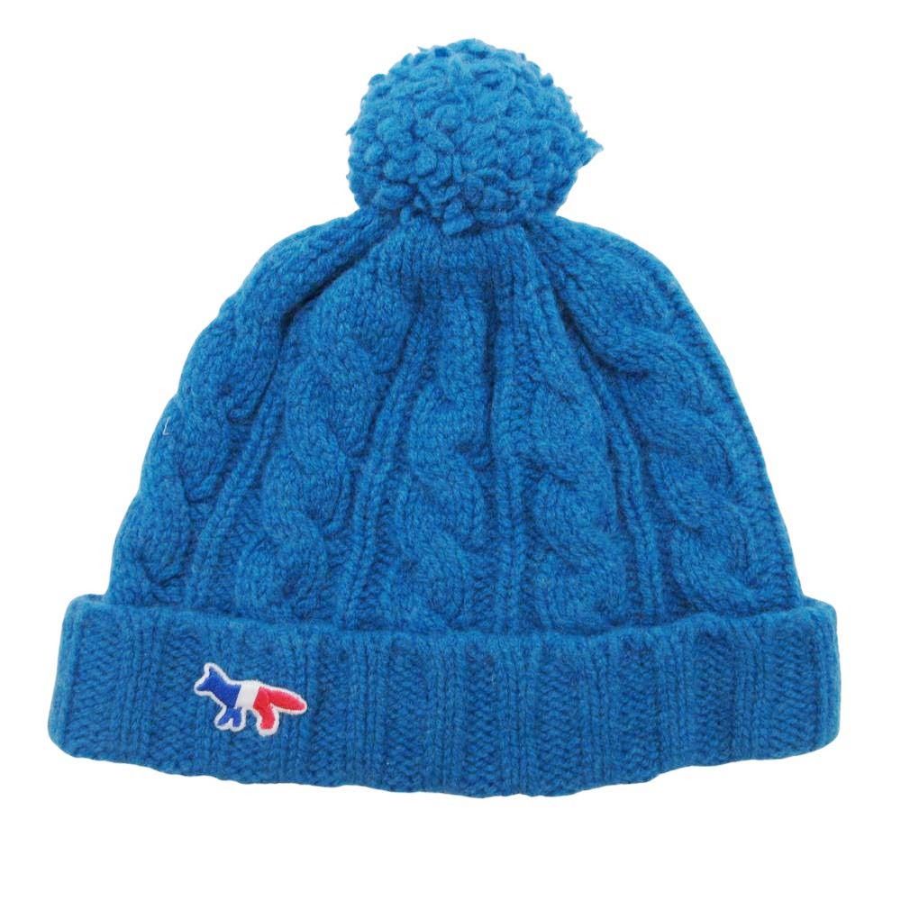 未使用 MAISON KITSUNE メゾンキツネ ケーブル ポンポンニット帽