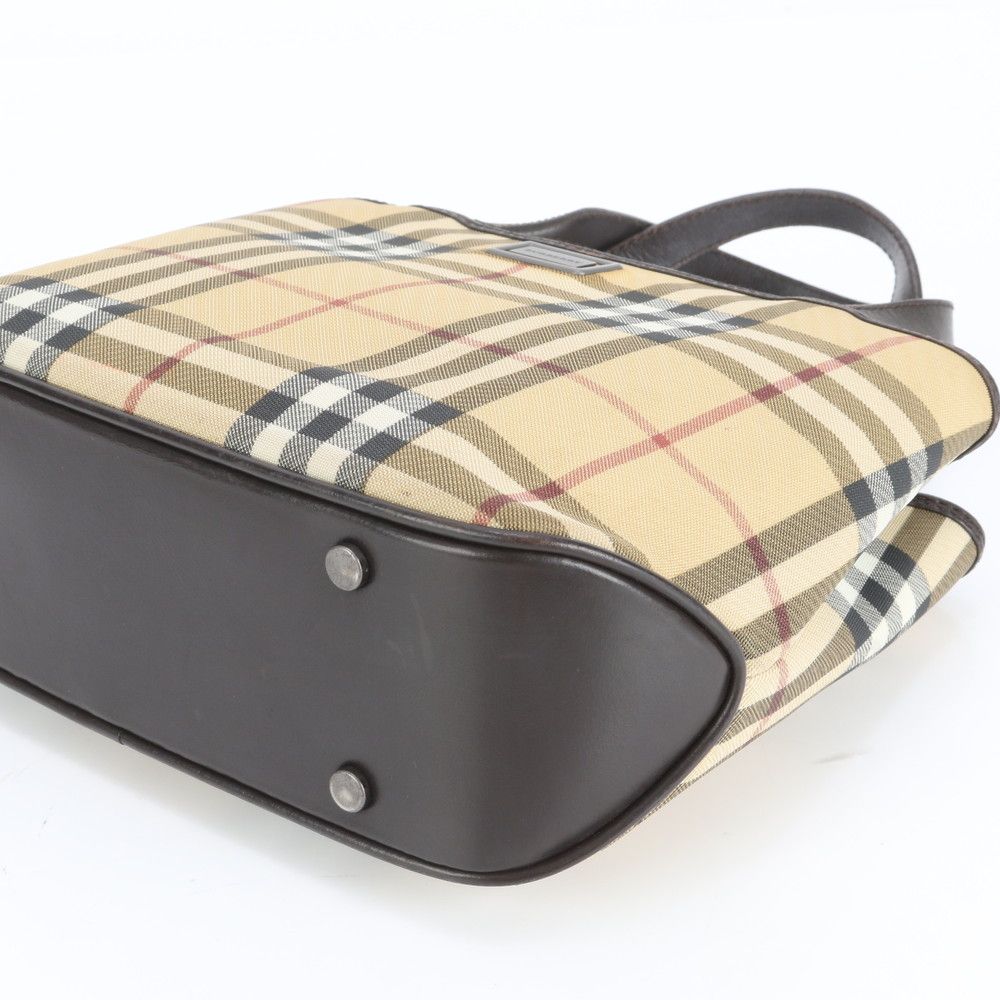 極美品 バーバリー ノバ チェック レザー トート バッグ 肩掛け