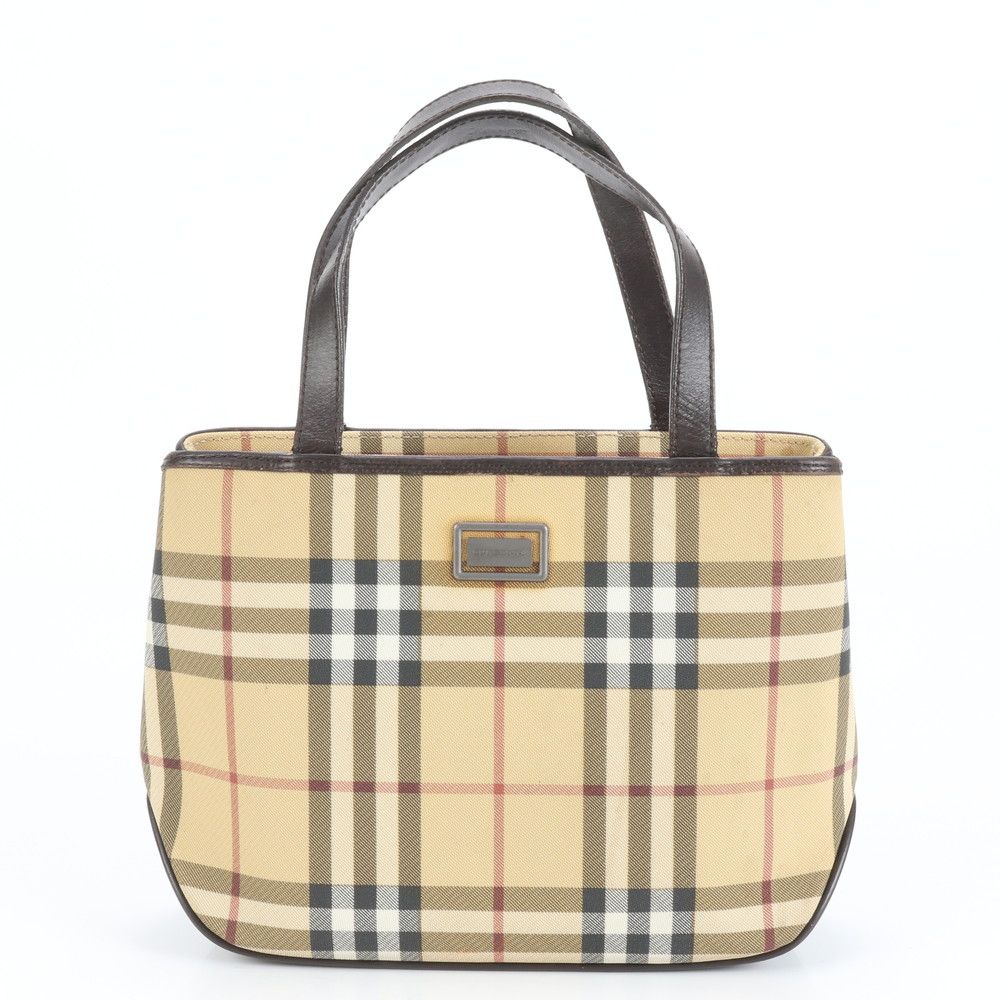 極美品 バーバリー ノバ チェック レザー トート バッグ 肩掛け