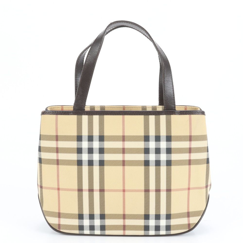 極美品 バーバリー ノバ チェック レザー トート バッグ 肩掛け