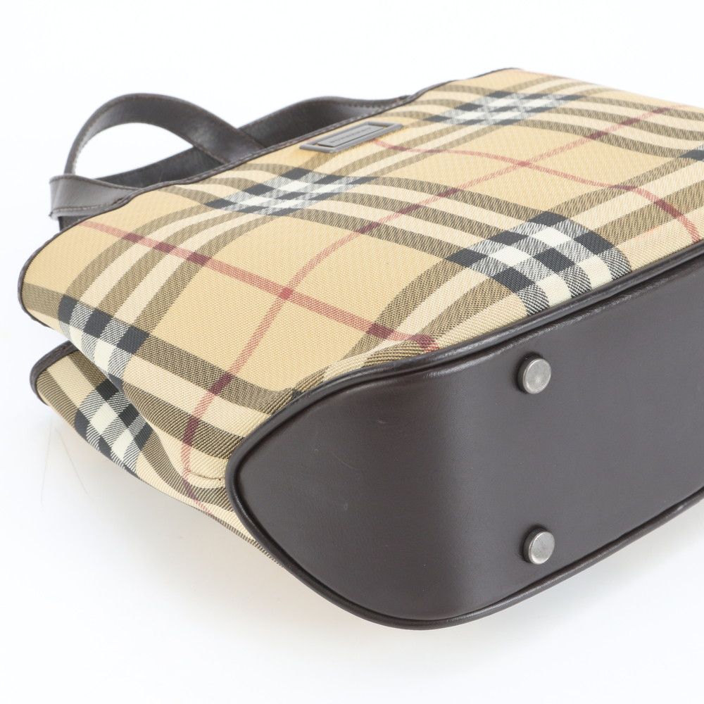 極美品 バーバリー ノバ チェック レザー トート バッグ 肩掛け