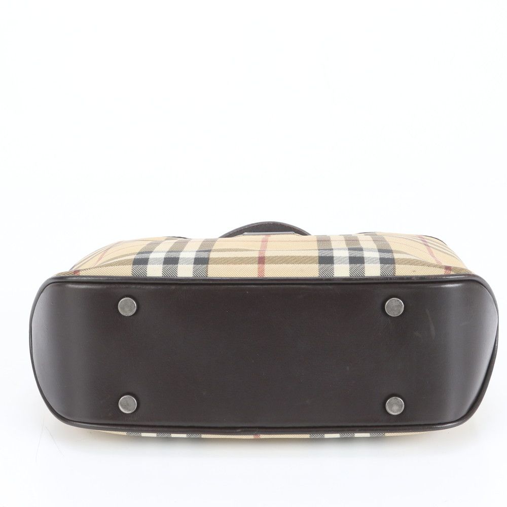 極美品 バーバリー ノバ チェック レザー トート バッグ 肩掛け