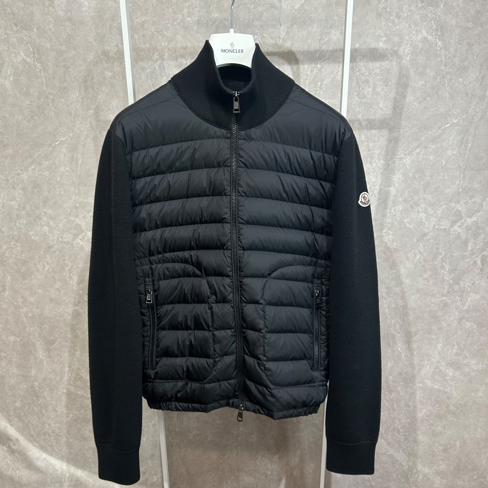 MONCLER モンクレール ハイブリッドダウンニットジャケット黒M - メルカリ
