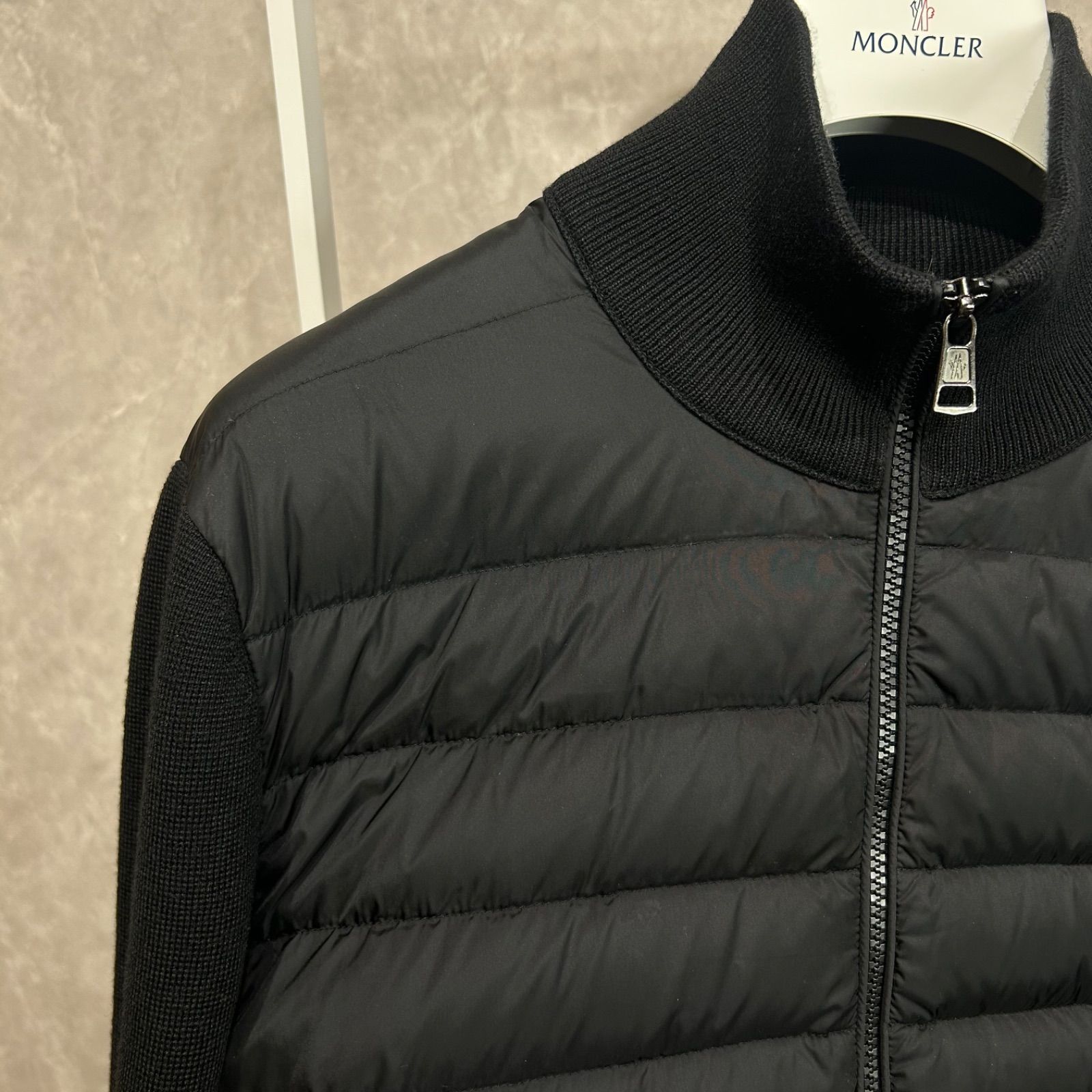 MONCLER モンクレール ハイブリッドダウンニットジャケット黒M - メルカリ