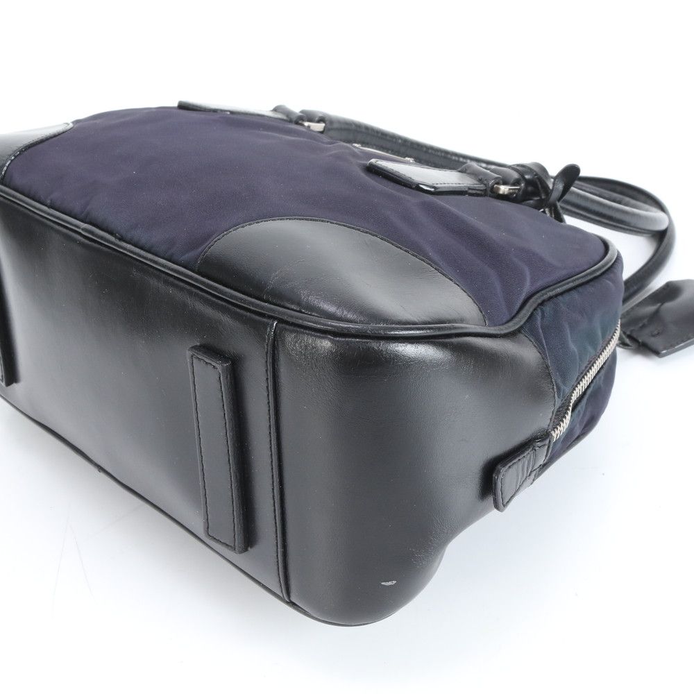 極美品 プラダ テスート ナイロン 三角ロゴ レザー ハンドバッグ