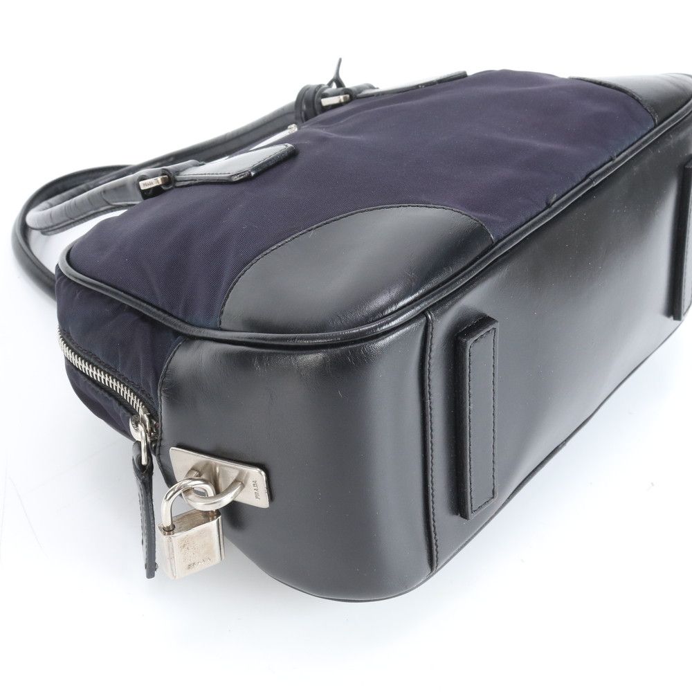 極美品 プラダ テスート ナイロン 三角ロゴ レザー ハンドバッグ