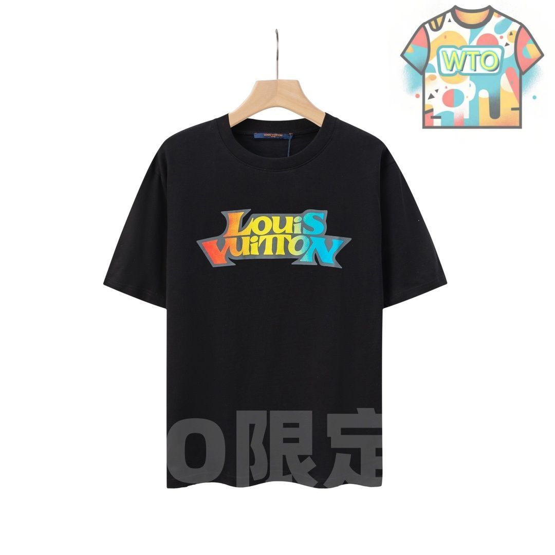 ヴィトン♡ ロゴプリント 半袖今日限定セール 本日限定特価】カラフルロゴプリント ユニセックス コットンTシャツ