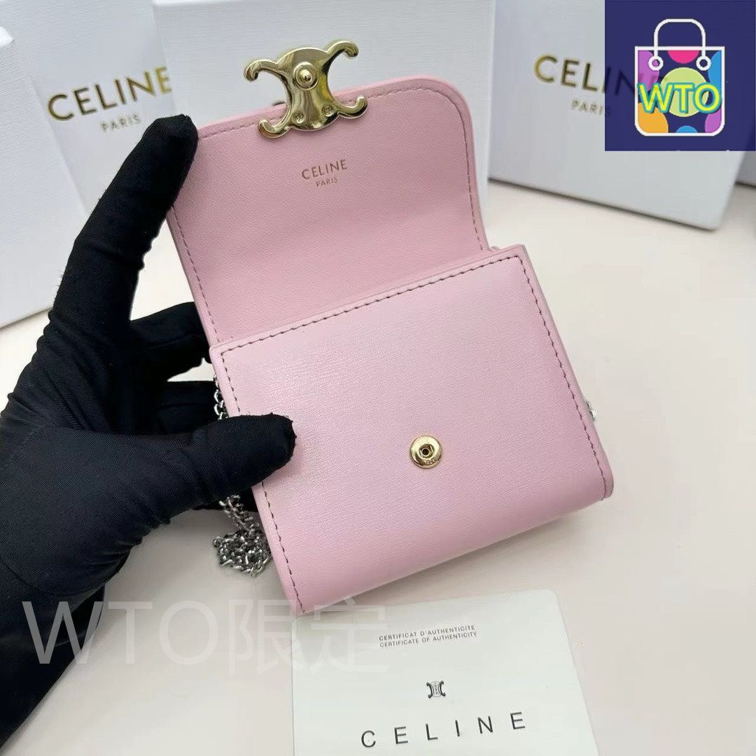 本日限定】?Celine トリオンフ チェーンウォレット 10783 ? 高級本革