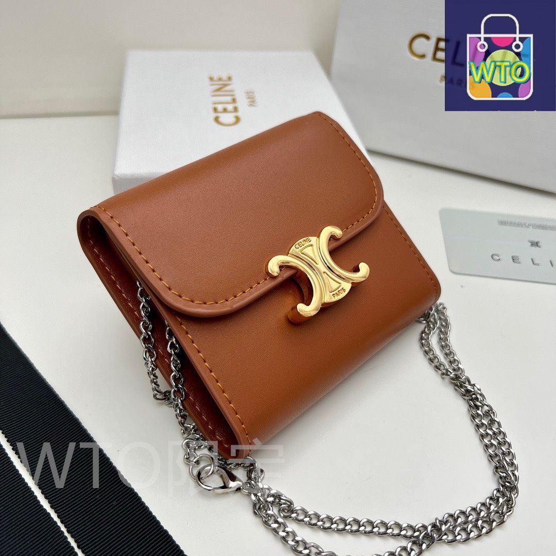 CELINE トリオンフチェーンウォレット Newカラーが登場♪【CELINE】トリオンフ チェーンウォレット (CELINE