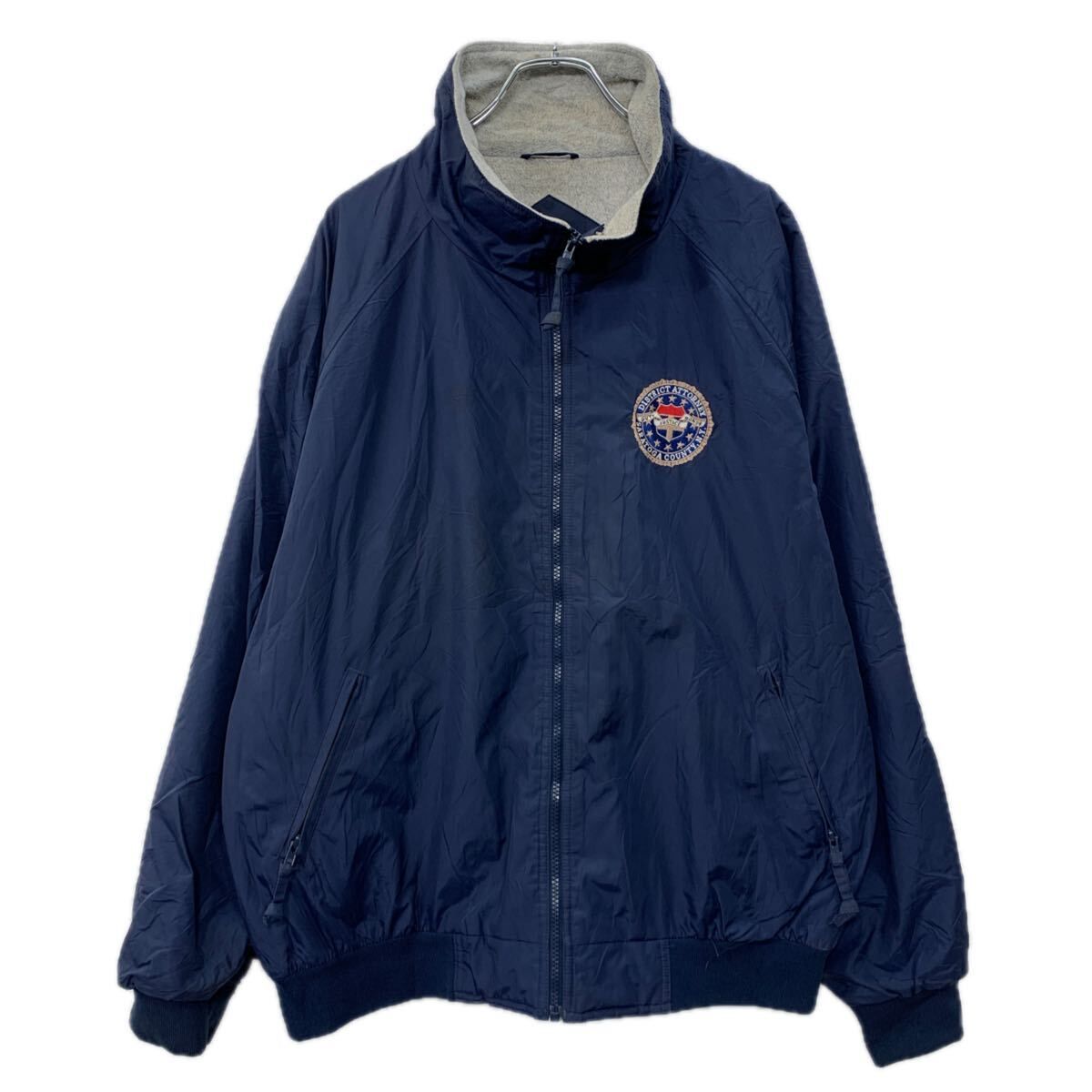 PORT AUTHORITY ナイロンジャケット 2XL ネイビー ジップアップ 刺繍