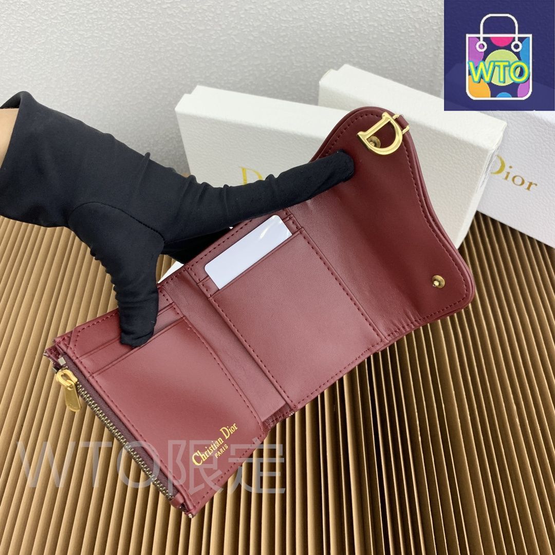 【新品未使用】ワンオーナー品 DIOR折り財布 オブリーク ロータスウォレット 今日特価】Dior ロータス ウォレット, オブリークプリント, 馬鐙「D