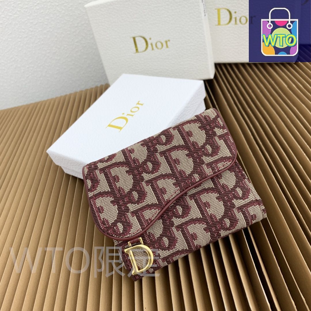【新品未使用】ワンオーナー品 DIOR折り財布 オブリーク ロータスウォレット 今日特価】Dior ロータス ウォレット, オブリークプリント, 馬鐙「D