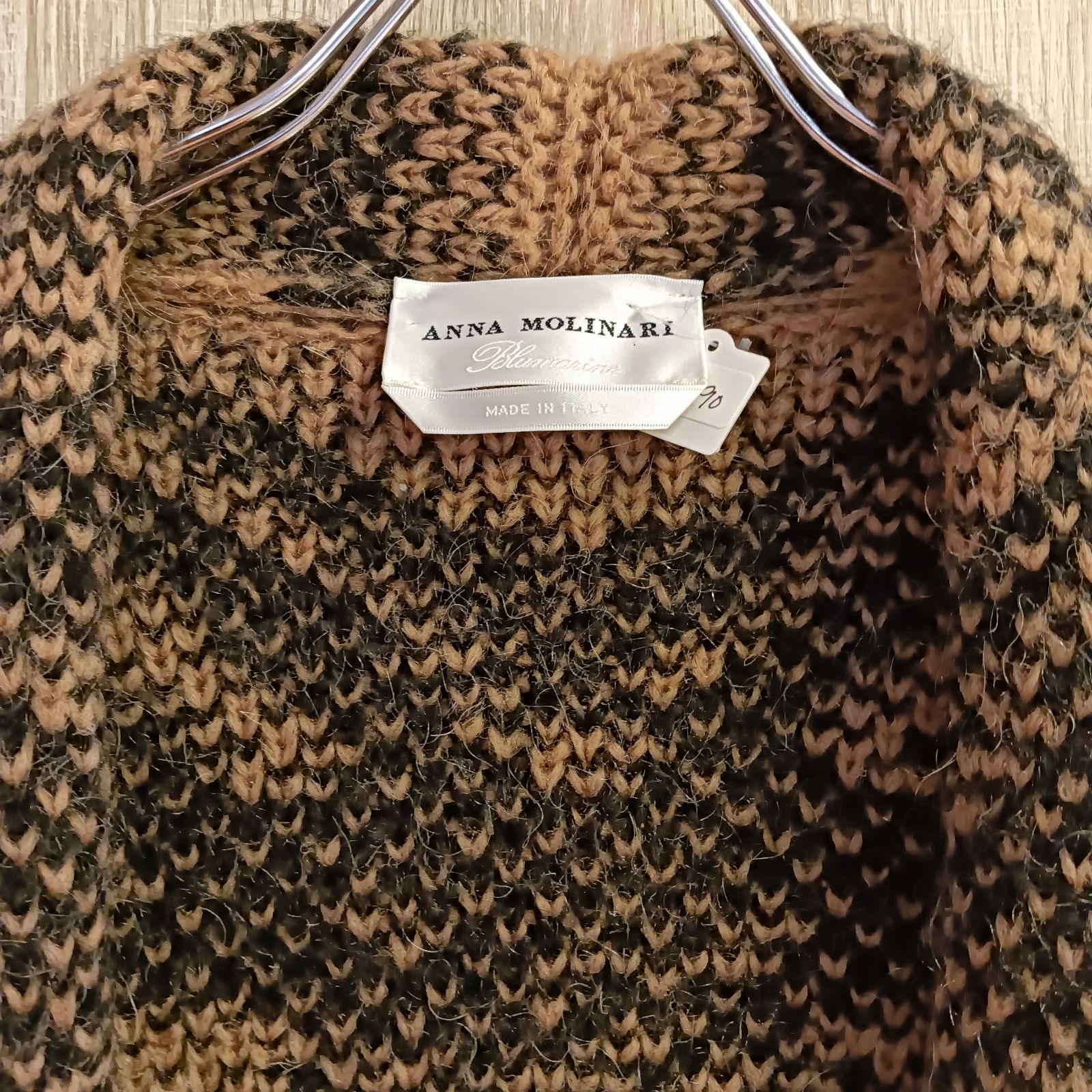 ANNA MOLINARI 襟ファーニット ブラウン 38 オシャレ キレイめ ANNA MOLINARI 襟ファーニット ブラウン 38 オシャレ キレイめ 【公式