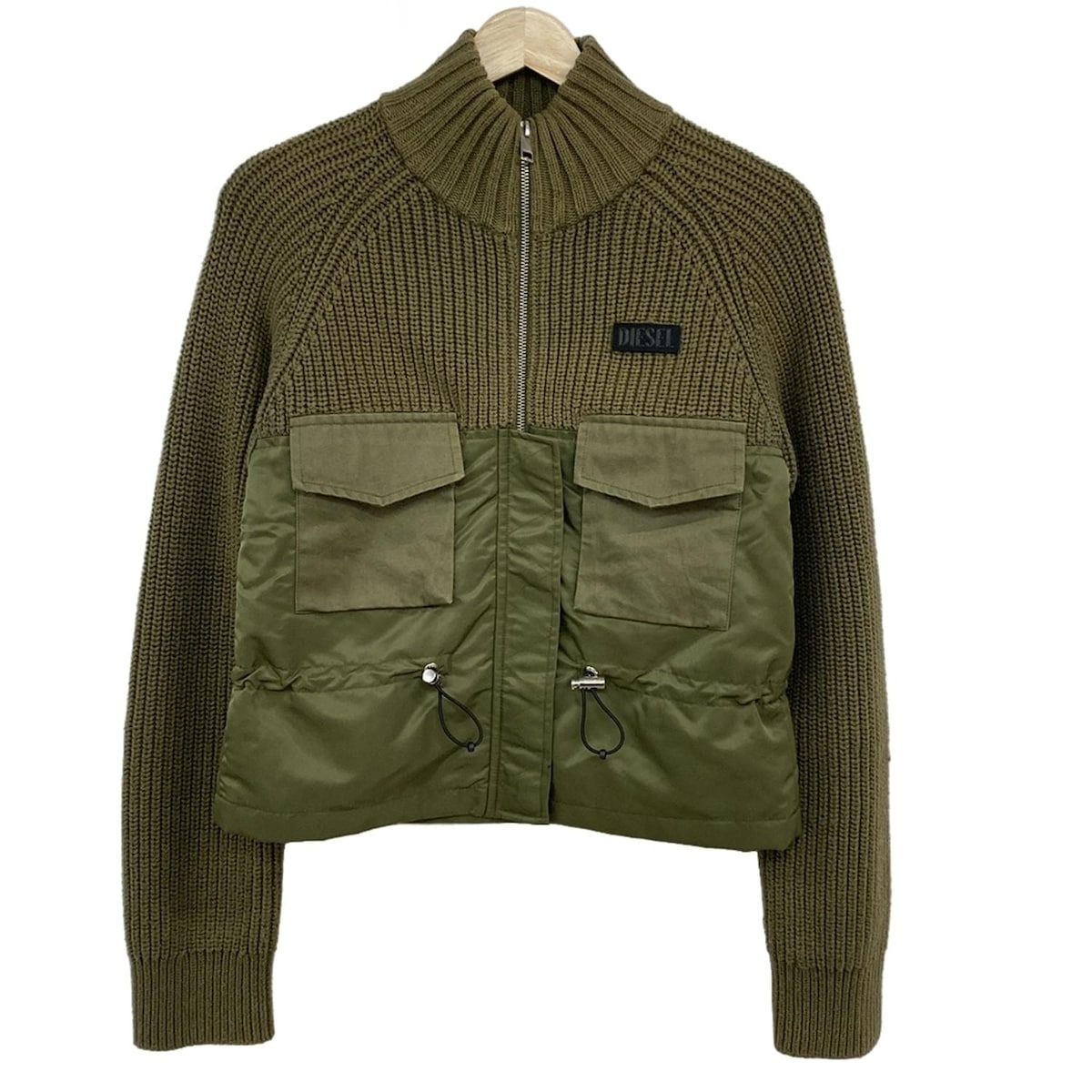 DIESEL / ブルゾン/XS/ポリエステル/GRN/無地 DIESEL(ディーゼル) ブルゾン サイズXS レディース - カーキ 長袖