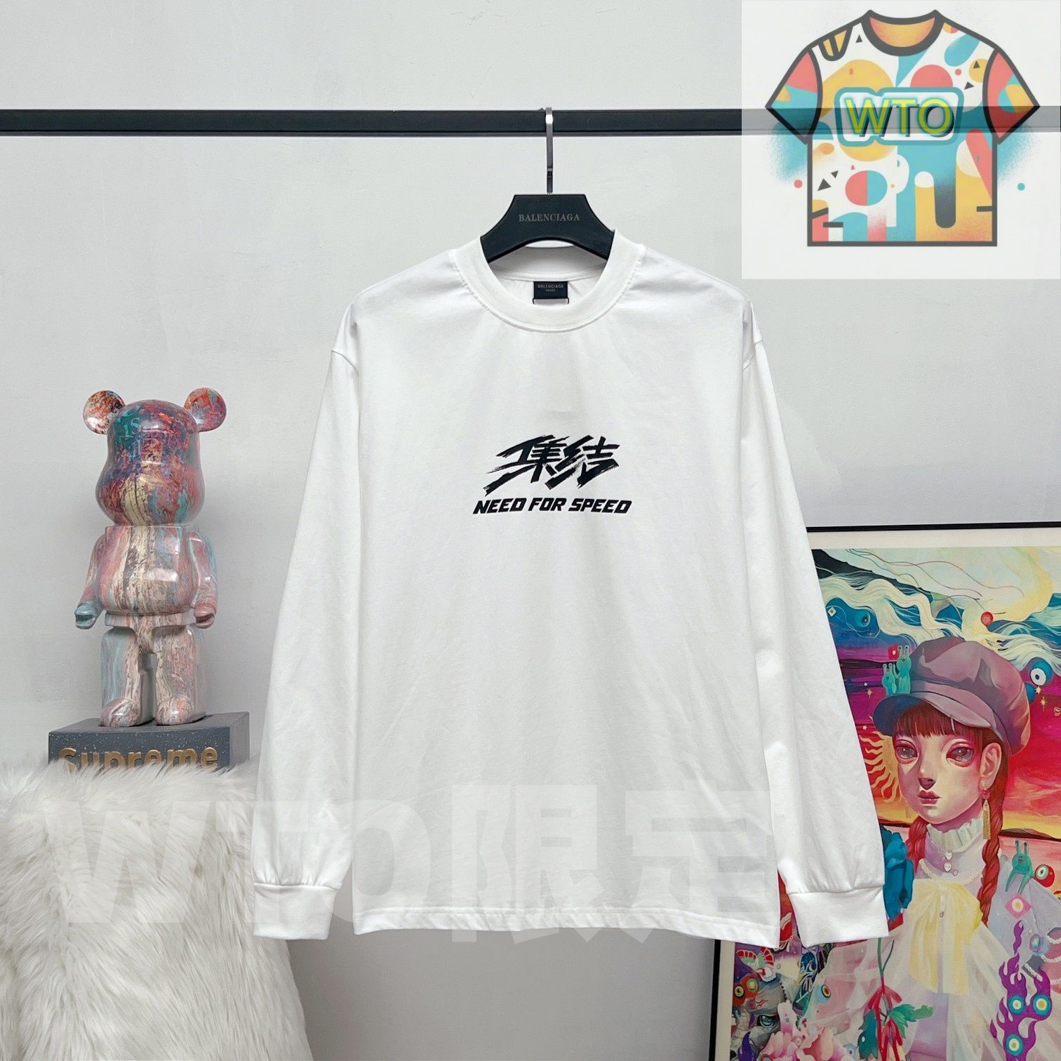 本日限定特価】BALENCIAGA メンズ＆レディース ロングスリーブ Tシャツ