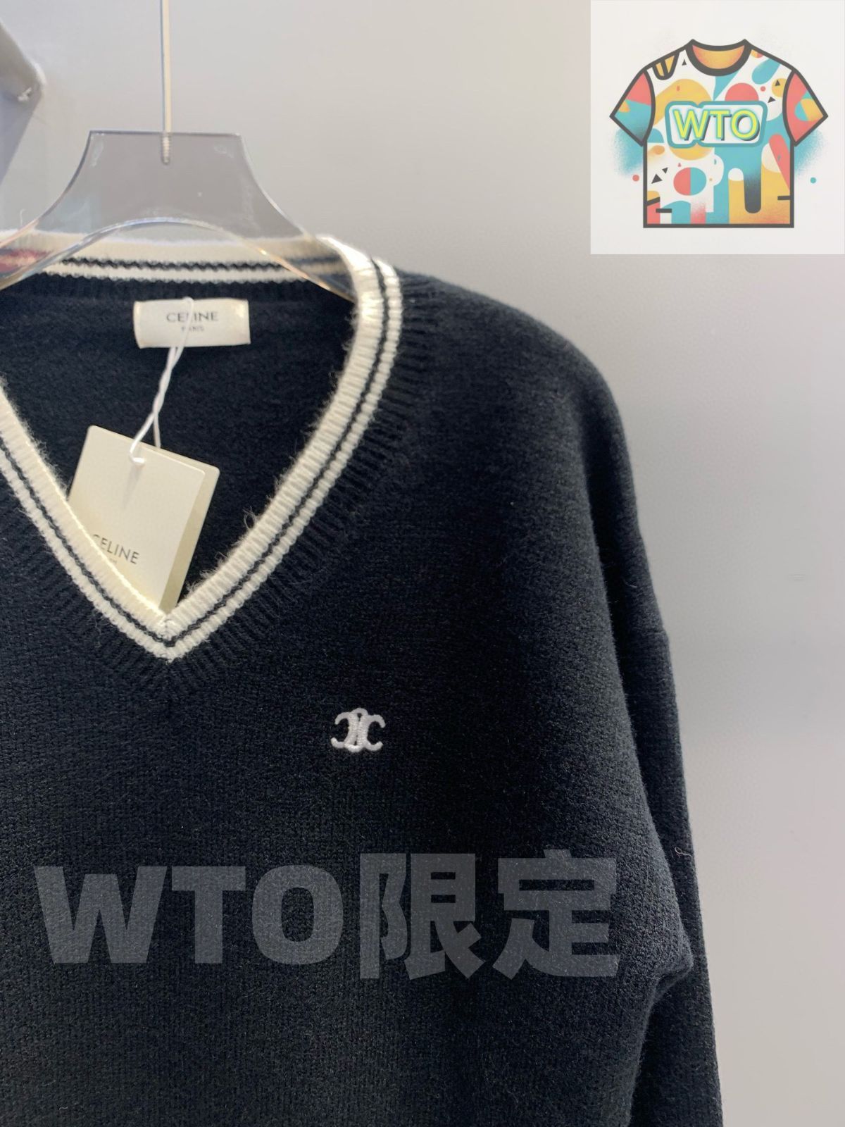 本日限定特価】Celine レディース Vネック ニットセーター
