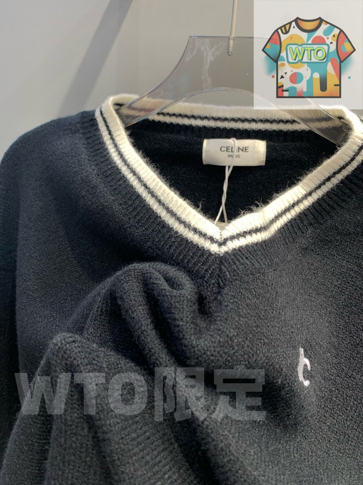 本日限定特価】Celine レディース Vネック ニットセーター