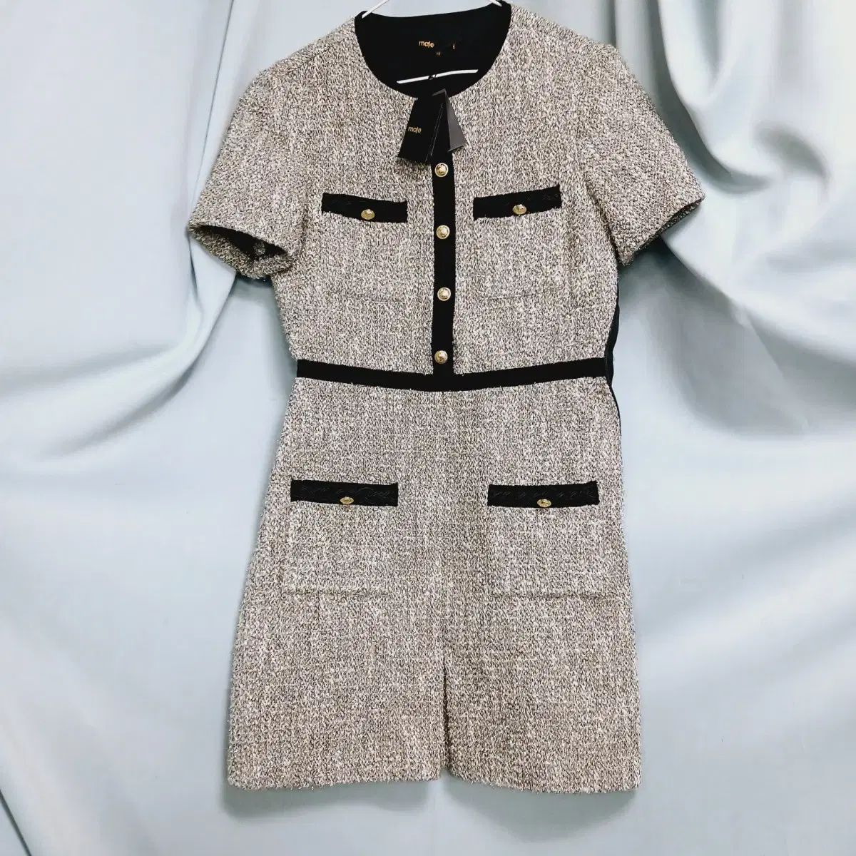 マージュ ツイード ミニ ONE PIECE 半袖 スーツ Look 36(55) mideal