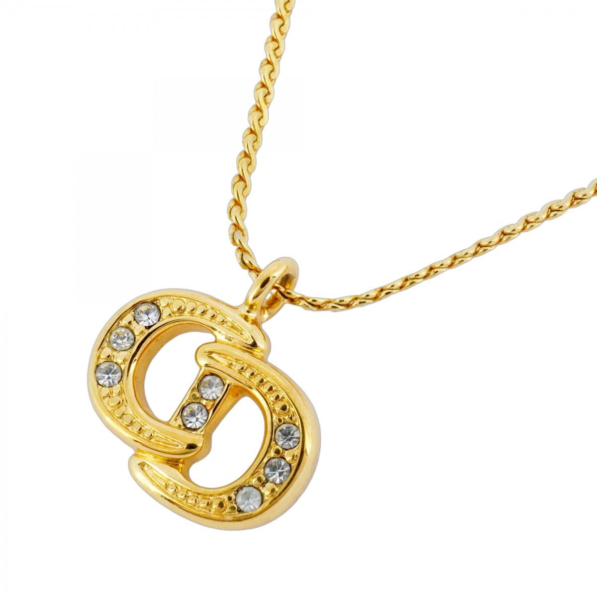 【正規品】Dior ディオール ゴールド ロゴネックレス ストーン欠けあり 正規品】Dior ディオール ゴールド ロゴネックレス ストーン欠けあり