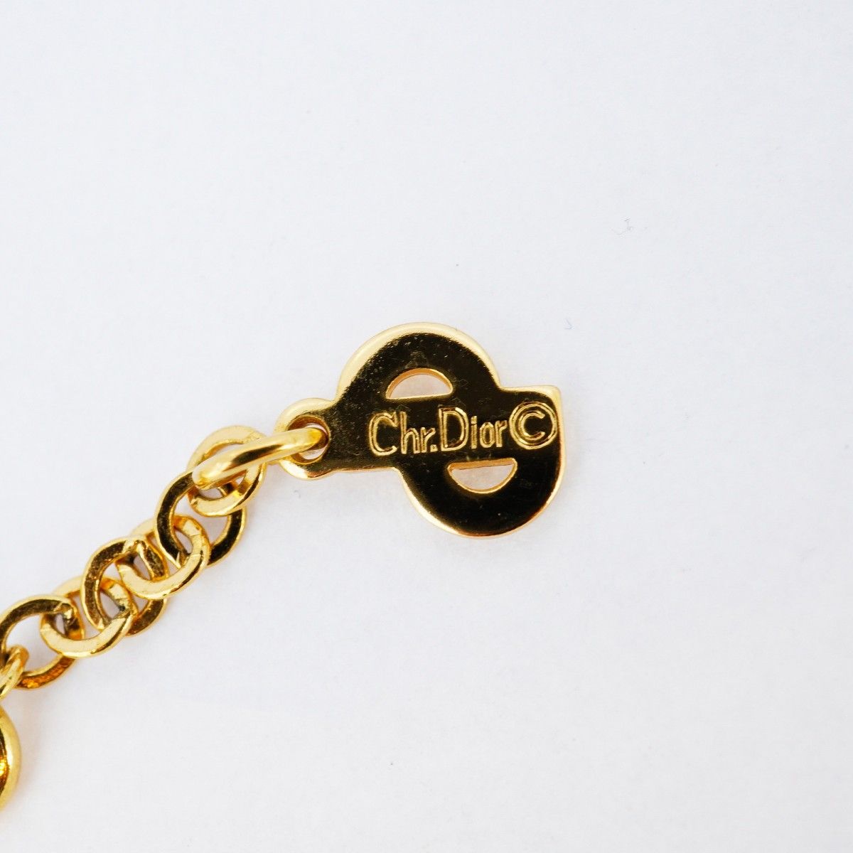 【正規品】Dior ディオール ゴールド ロゴネックレス ストーン欠けあり Christian Dior ディオール ロゴ ラインストーン ネックレス