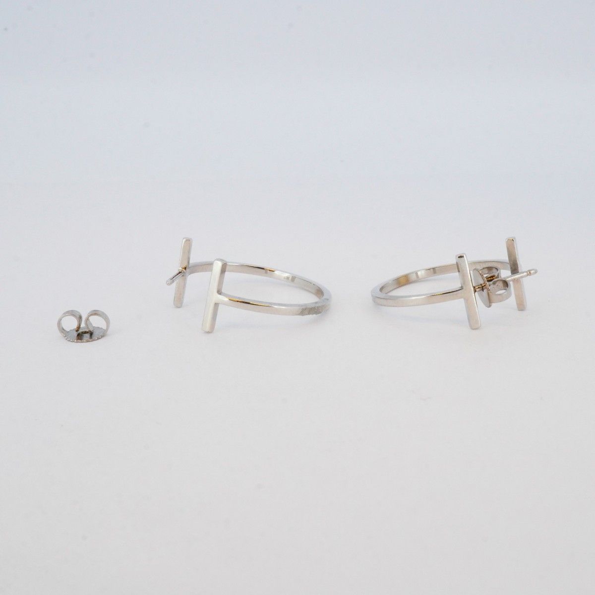 ☆SALE【5jmb0765】ティファニー ピアス Tワイヤー フープ K18WG