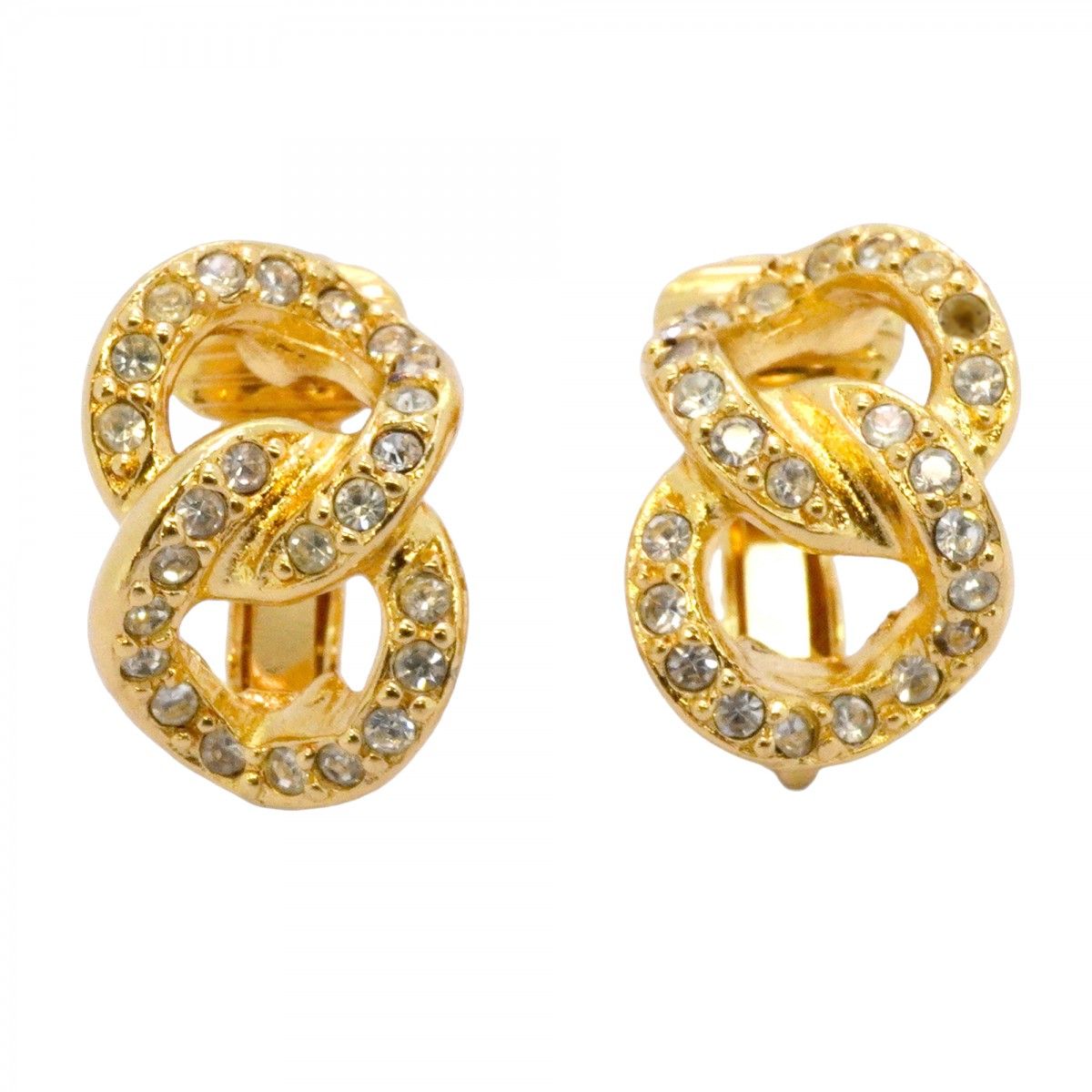 クリスチャンディオールイヤリングカラーストーンラインストーンイヤリング 極美品❗ ☆SALE【5jmb0776】クリスチャンディオール イヤリング GPメッキ