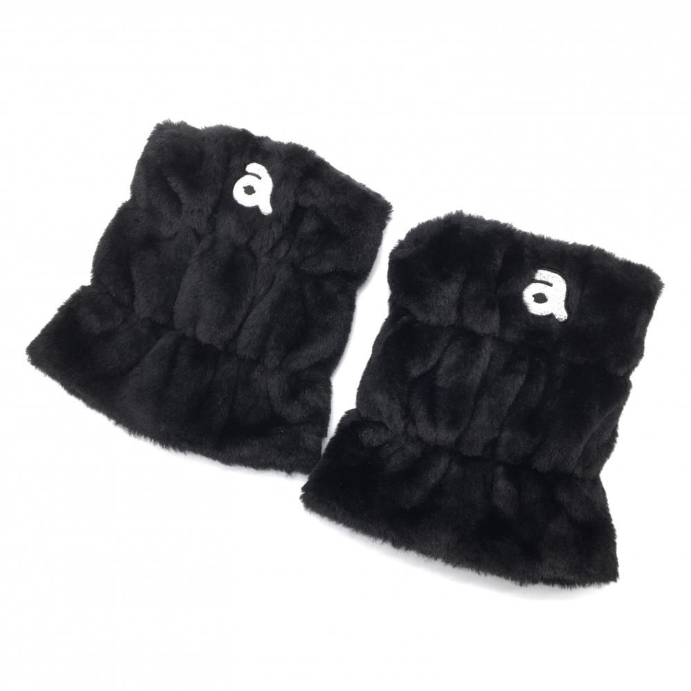 超美品】アルチビオ レッグウォーマー 黒×白 フェイクファー ショート