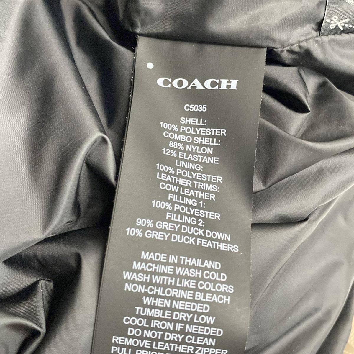 COACH(コーチ) ダウンベスト サイズM - 黒×ダークブラウン×ブラウン 冬