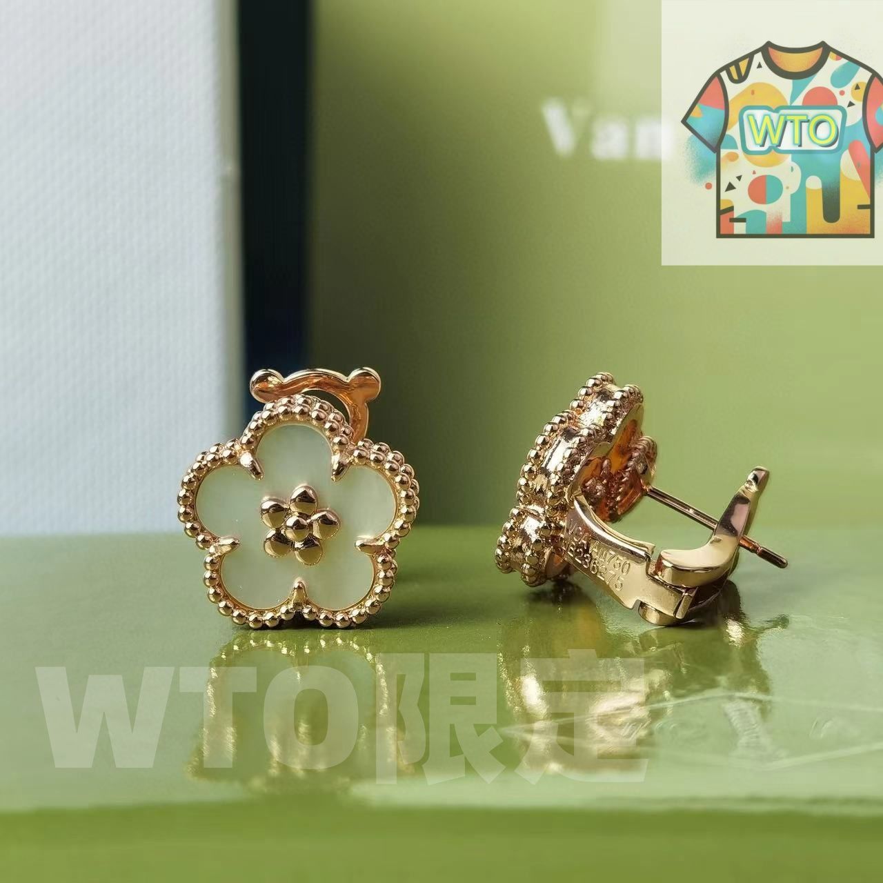 ヴァン クリーフ＆アーペル 梅のピアス Vca 四つ葉のクローバー