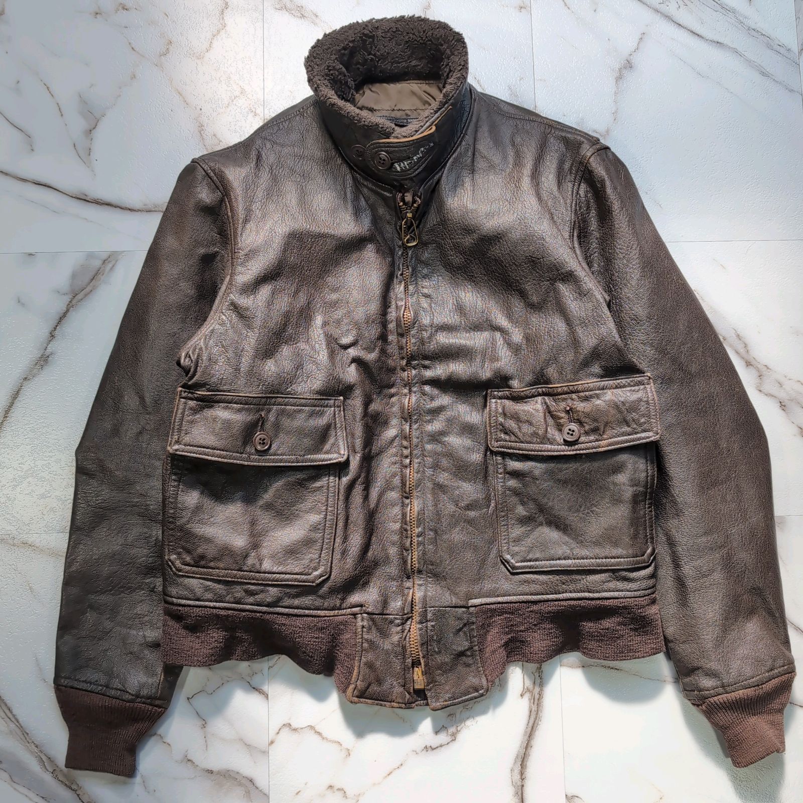 70s 1971年 米海軍実物 USNパンチング STAR SPORTSWEAR G-1 フライト 