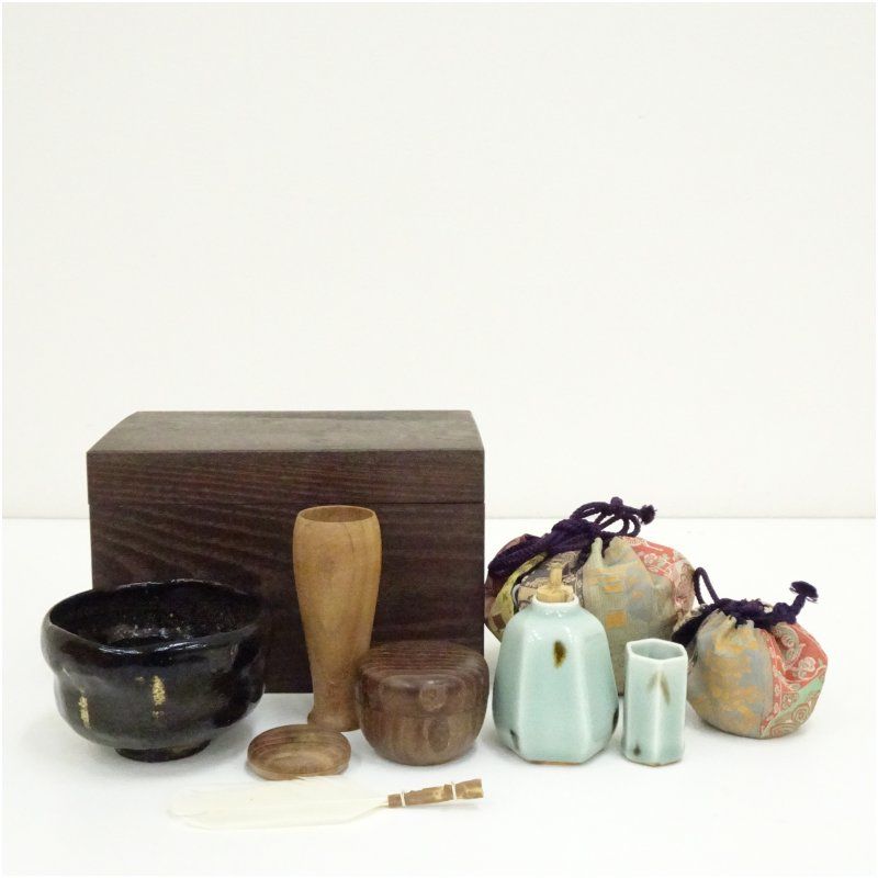 桑茶箱セット 茶道 茶道具 おしゃれ 茶器 一式 揃え 揃い 抹茶 お茶箱