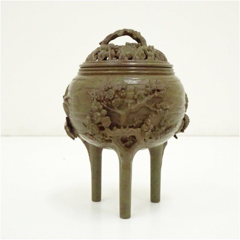 狩野雅信造 松竹梅香炉（共箱） 香道具 お香 おしゃれ かわいい