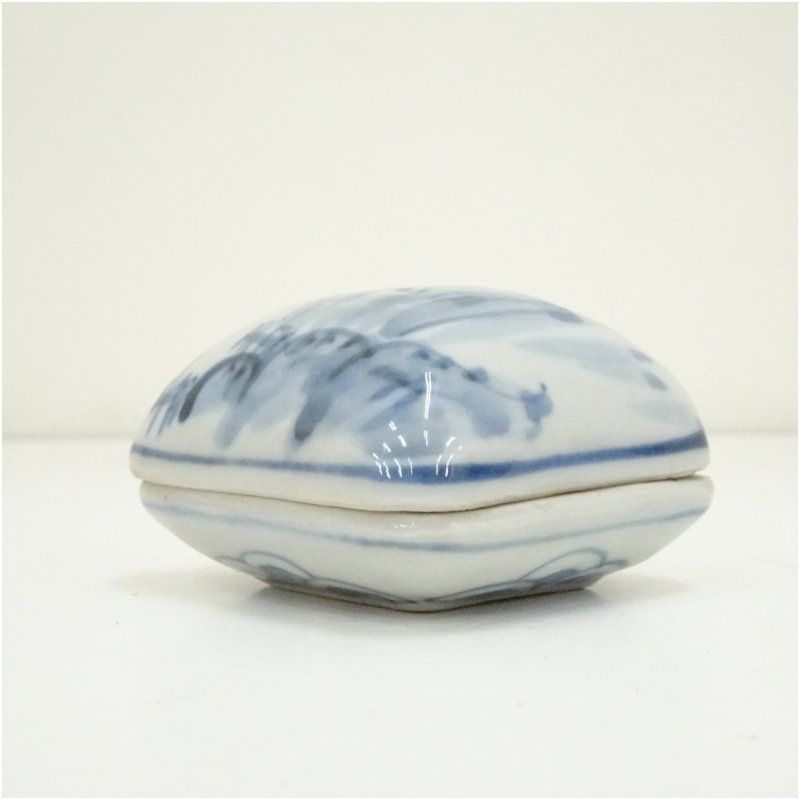 竹徳造 古染香合（共箱） 茶道具 茶道 香道 香道具 おしゃれ かわいい