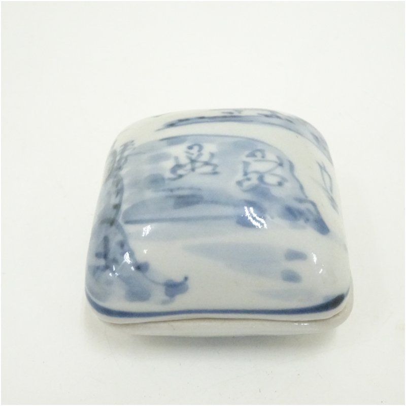 竹徳造 古染香合（共箱） 茶道具 茶道 香道 香道具 おしゃれ かわいい