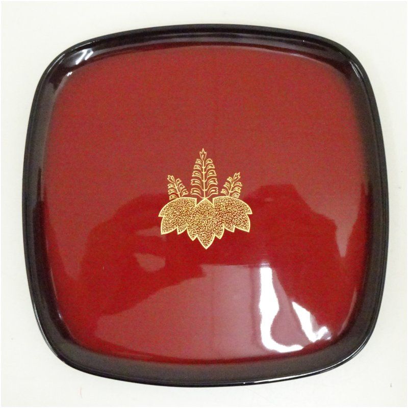 輪島塗 小西啓介造 沈金桐文銘々皿5客（共箱） 茶器 菓子器 おしゃれ