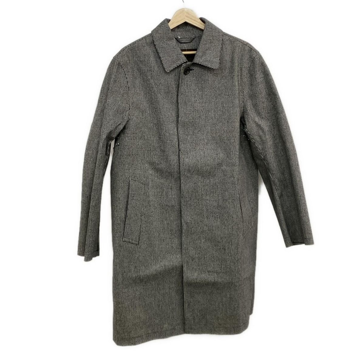 MACKINTOSH(マッキントッシュ) コート サイズ40 M メンズ美品 - 黒×白 長袖/千鳥格子柄/春/秋