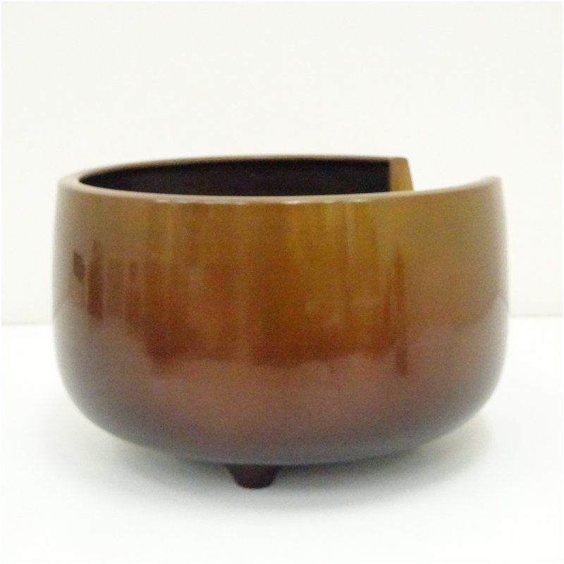 茶道具 面取風炉 唐銅 茶色 丸型 茶道具 風炉 面取風炉 【古銅色 唐銅 大西風炉 】 重量感 安定感 2025年