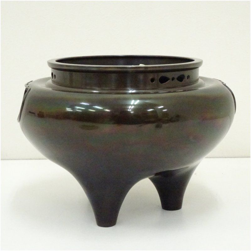 宗勘造 唐銅朝鮮風炉（共箱） 茶道 茶道具 おしゃれ 茶器 湯沸かし