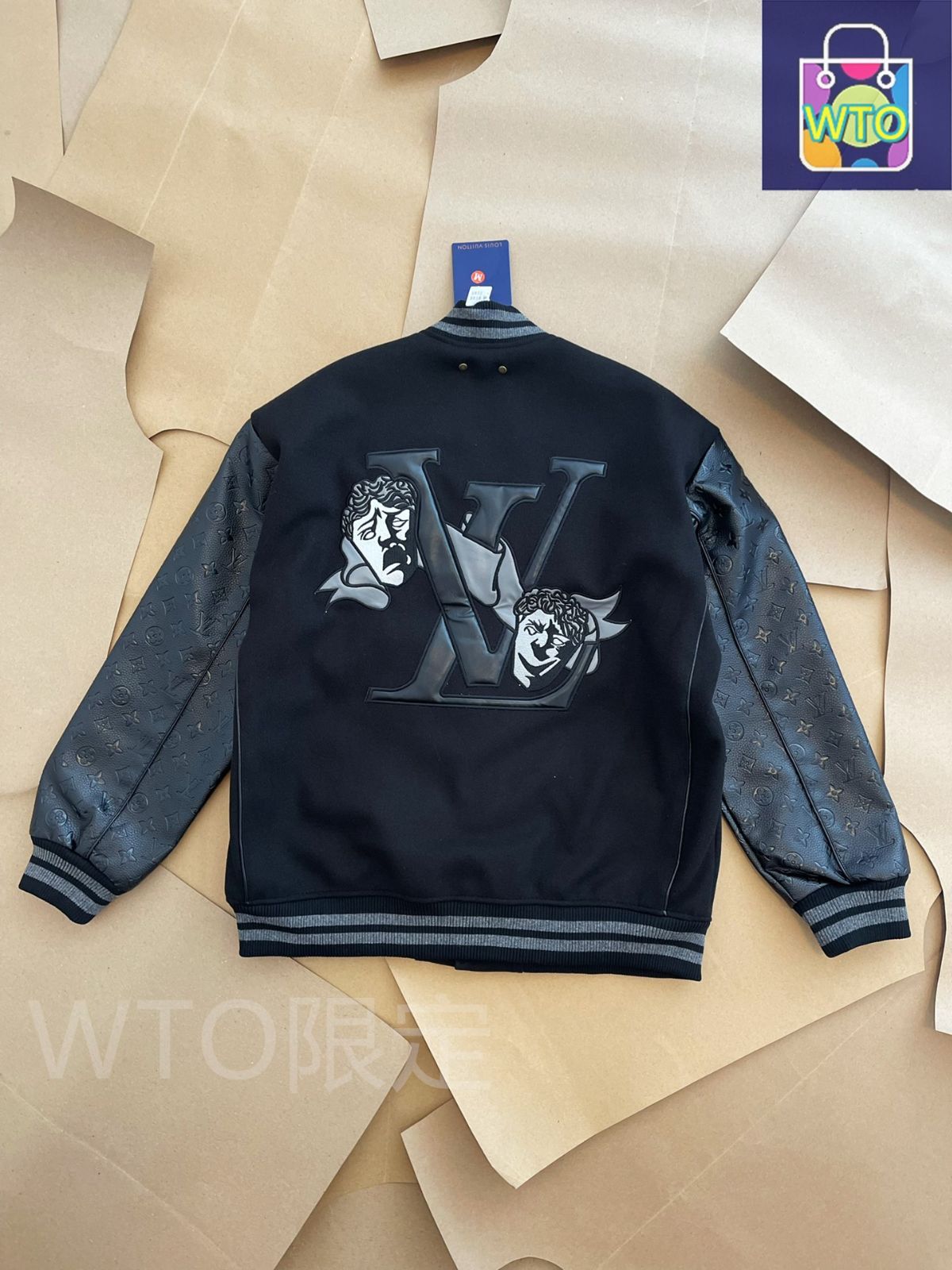 ルイ・ヴィトン ダークピエロ デビル刺繍 ベースボールジャケット L FW22 ルイ・ヴィトン ダークピエロ デビル刺繍 ベースボールジャケット