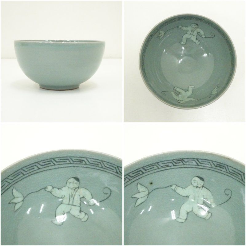 【美品】東南陶窯　古堂　趙斗彦造　高麗青磁茶碗 東南陶窯 古堂 趙斗彦造 高麗青磁茶碗（共箱） 茶道 抹茶 おしゃれ