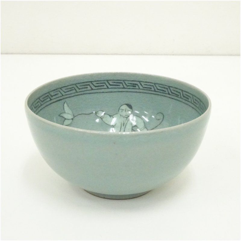 【美品】東南陶窯　古堂　趙斗彦造　高麗青磁茶碗 東南陶窯 古堂 趙斗彦造 高麗青磁茶碗（共箱） 茶道 抹茶 おしゃれ